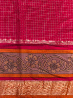 Mustard Yellow Georgette chanderi silk saree -PBR18D