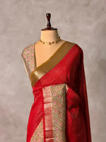 Maroon Georgette chanderi silk saree -PBR18E