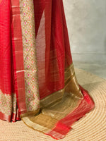 Maroon Georgette chanderi silk saree -PBR18E