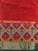 Green Georgette chanderi silk saree -PBR18G