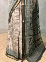 Chicku and Black silk cotton saree -PBR19