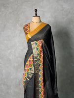 Black Georgette chanderi silk saree -PBR18H