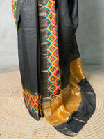 Black Georgette chanderi silk saree -PBR18H
