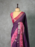 Purple chanderi silk saree -PBR18I