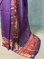 Purple Georgette chanderi silk saree -PBR18M