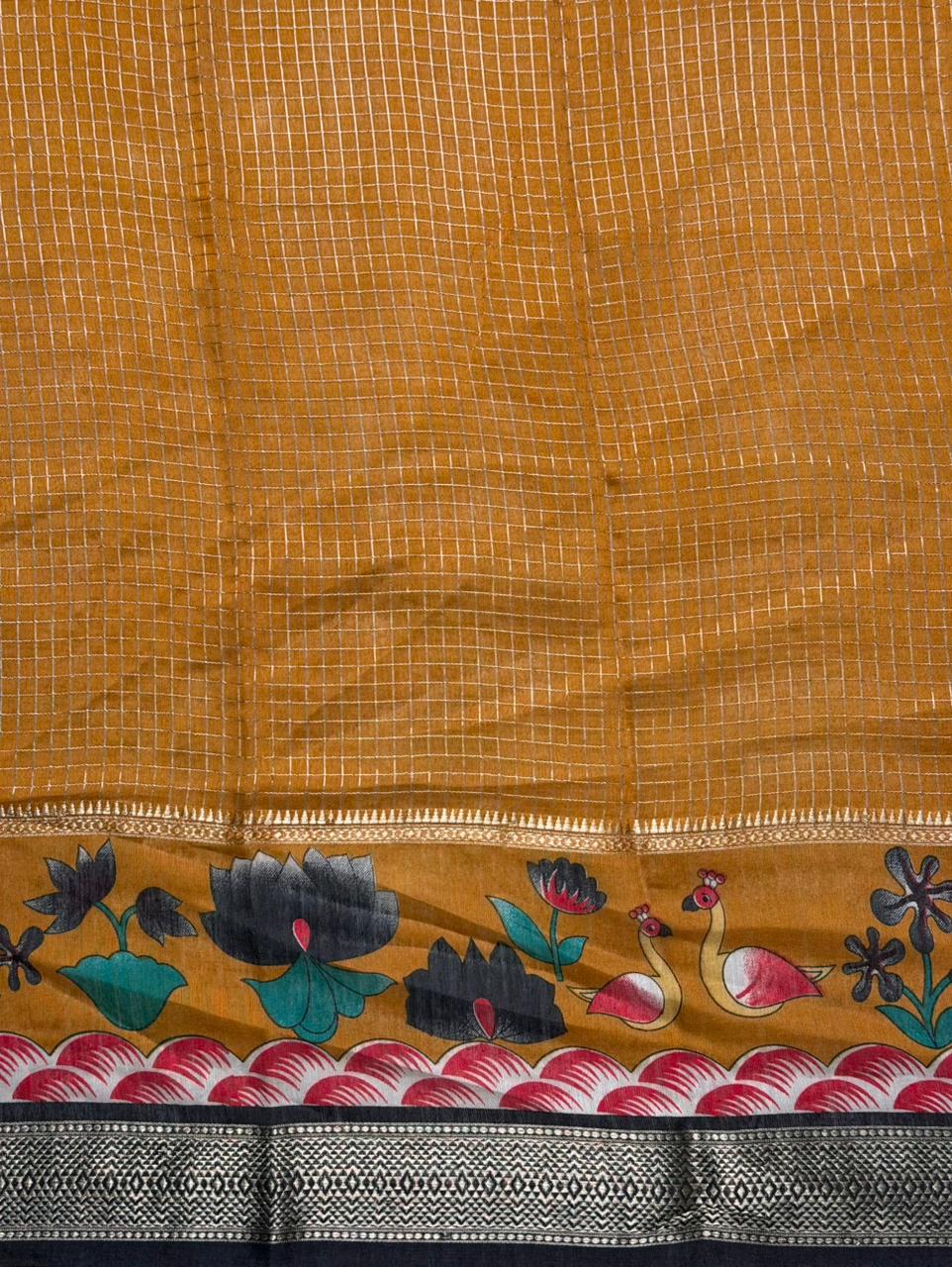 Black Georgette chanderi silk saree -PBR18N