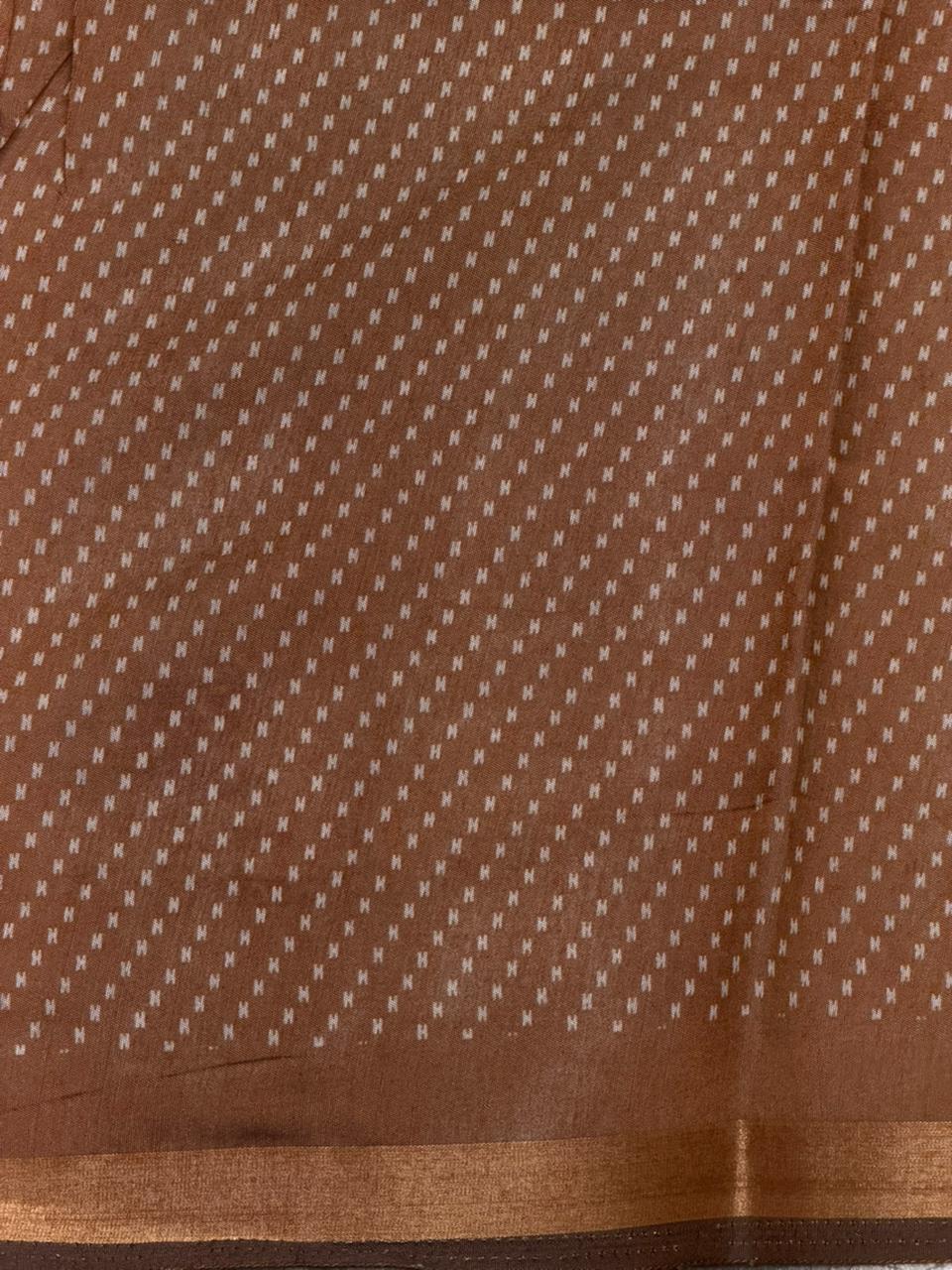 Light brown silk cotton saree -PBR20A
