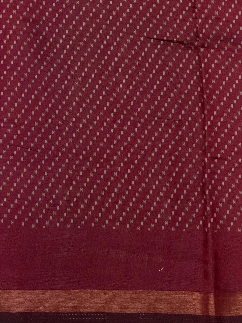 Dark mauve pink silk cotton saree -PBR20C