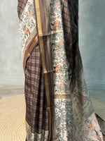Brown silk cotton saree -PBR20E