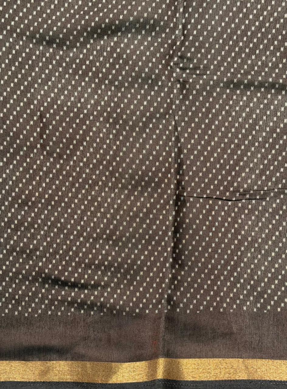 Brown silk cotton saree -PBR20E