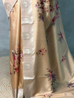 Light gold semi tusser silk saree -PBR21A