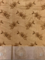 Light gold semi tusser silk saree -PBR21A