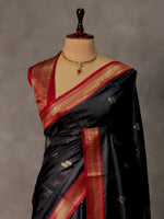 Black and Maroon silk saree - PBR23E