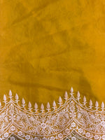 Yellow organza saree- PBR25A