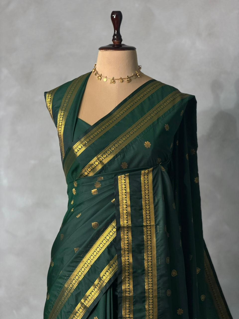 Dark Green kanchipuram silk saree- PSSR308