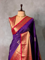 Violet and Rani Pink kanchipuram silk saree- PSSR298