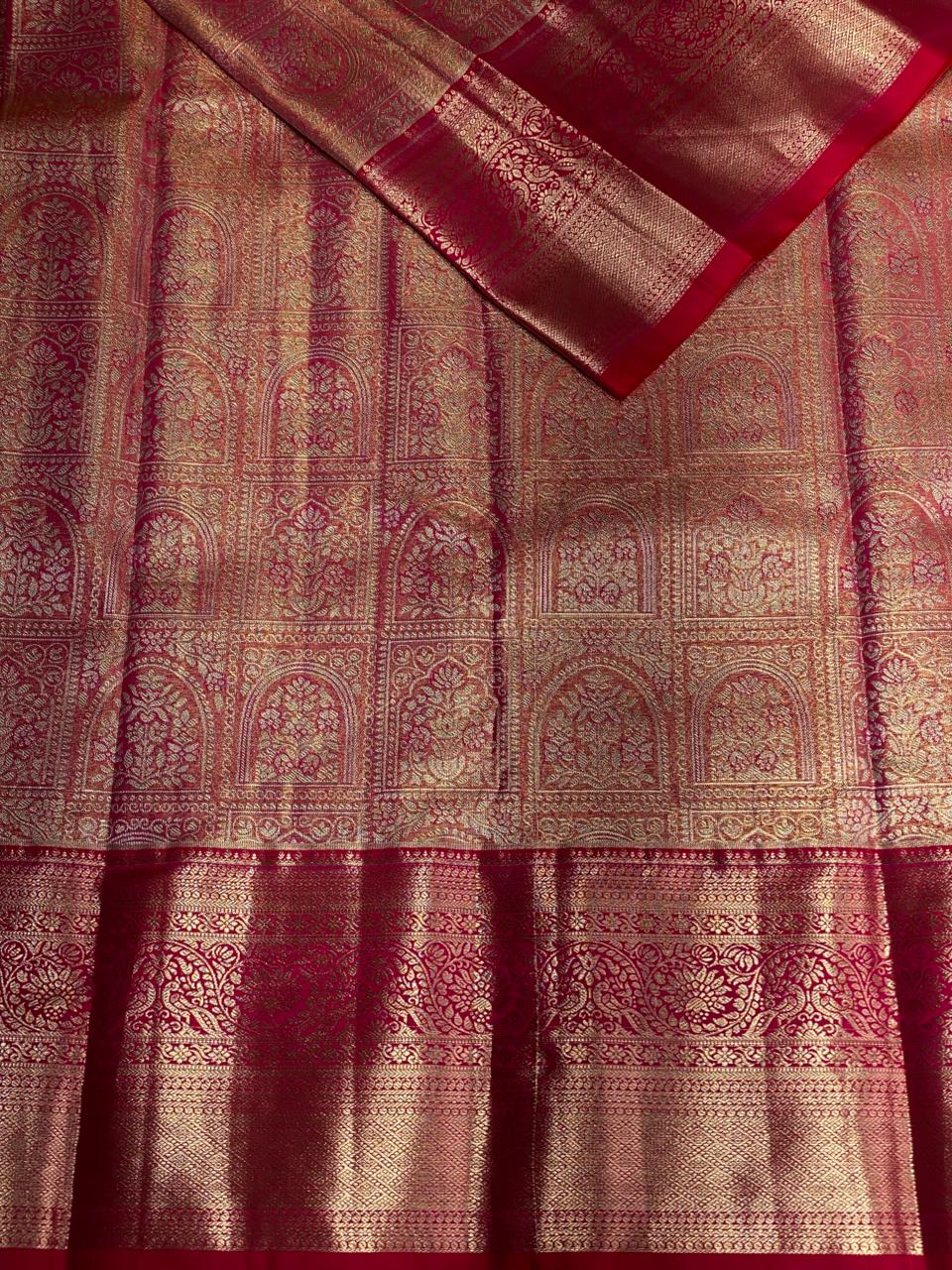 Magenta Tissue Kanchipuram saree- PBRIDE47D