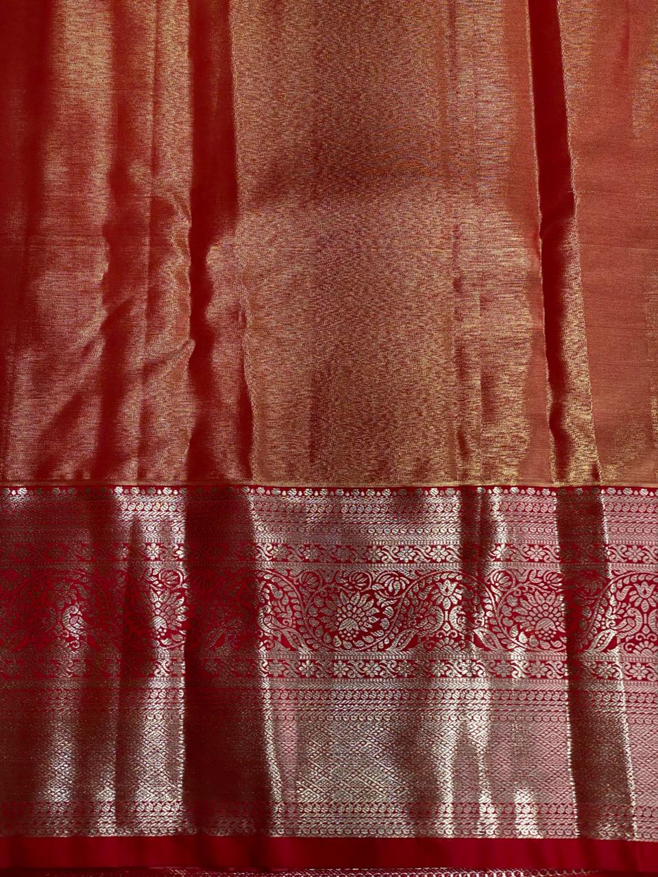 Red Tissue Kanchipuram saree- PBRIDE47E