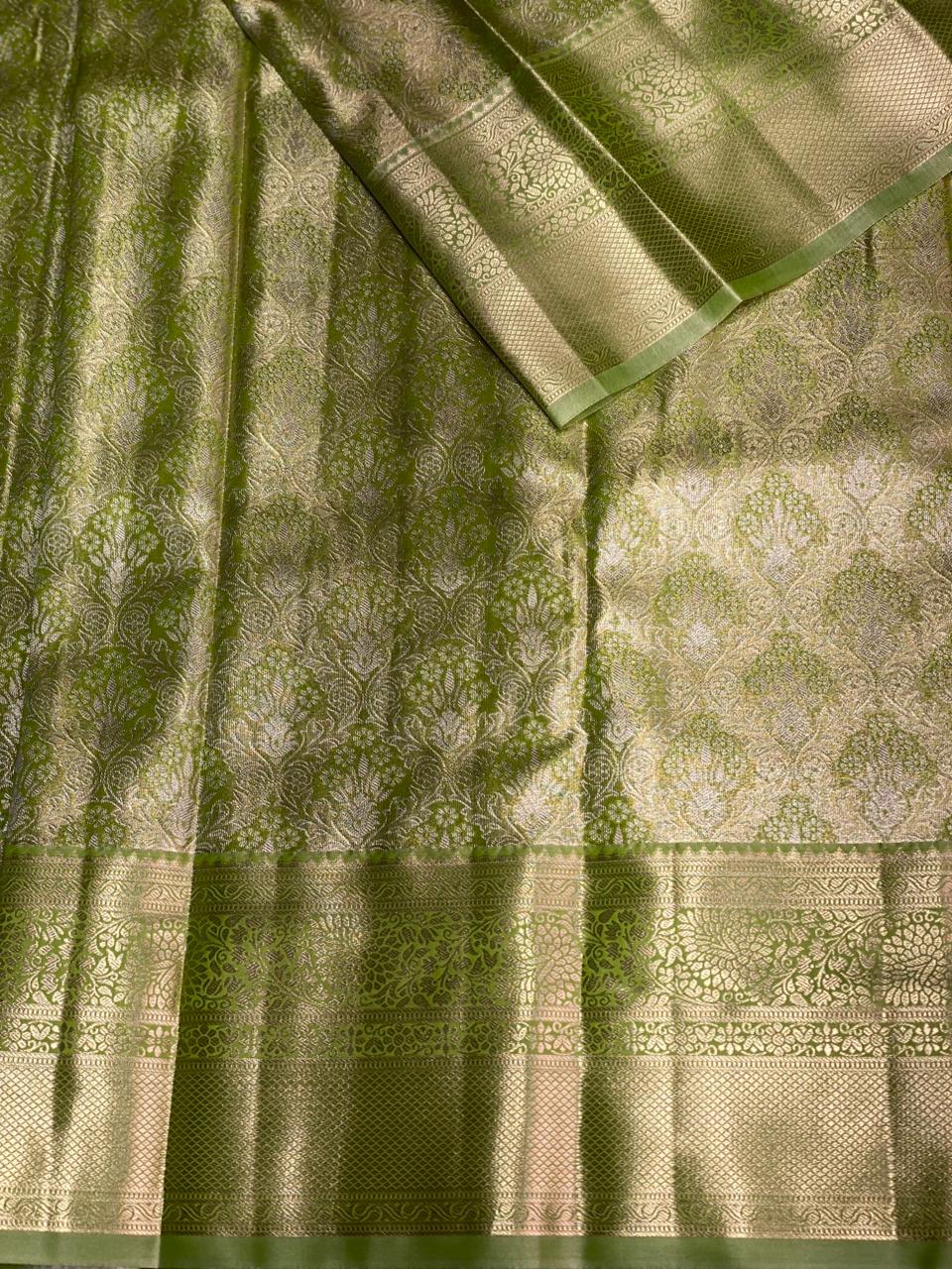 Pastal Green Tissue Kanchipuram saree- PBRIDE44H