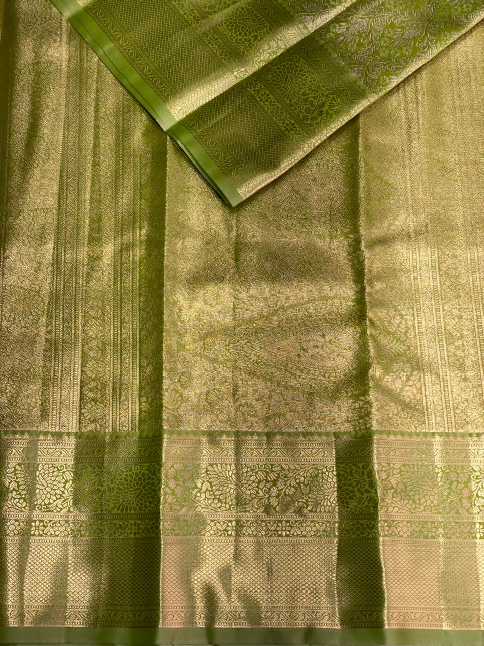 Pastal Green Tissue Kanchipuram saree- PBRIDE44H
