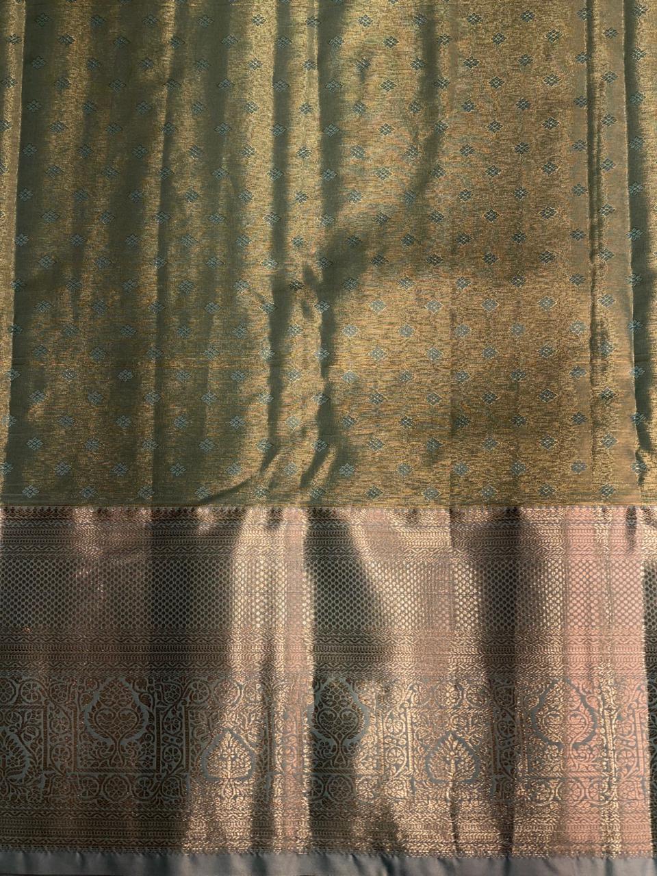 Pastal blue Tissue Kanchipuram saree- PBRIDE44I