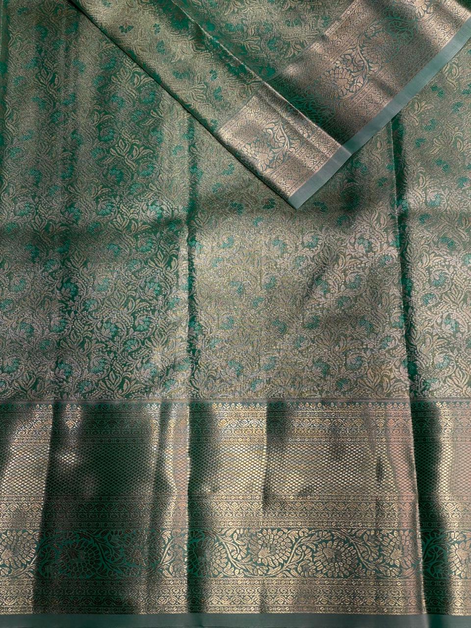 Blue Tissue Kanchipuram saree- PBRIDE44J