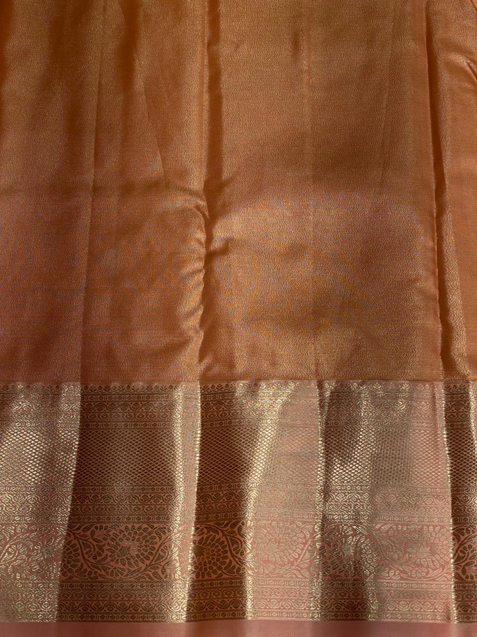 Peach Tissue Kanchipuram saree- PBRIDE44Q