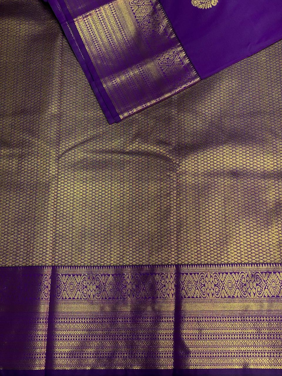 Violet kanchipuram silk saree- PSSR336