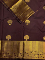 Brown kanchipuram silk saree- PSSR337