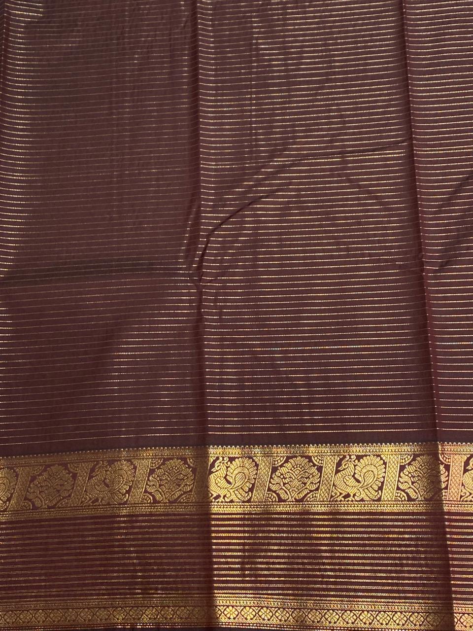 Brown kanchipuram silk saree- PSSR338