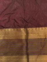 Orange and Brown crepe silk saree- GAL11C