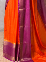 Orange and Magenta Crepe silk saree- GAL11A