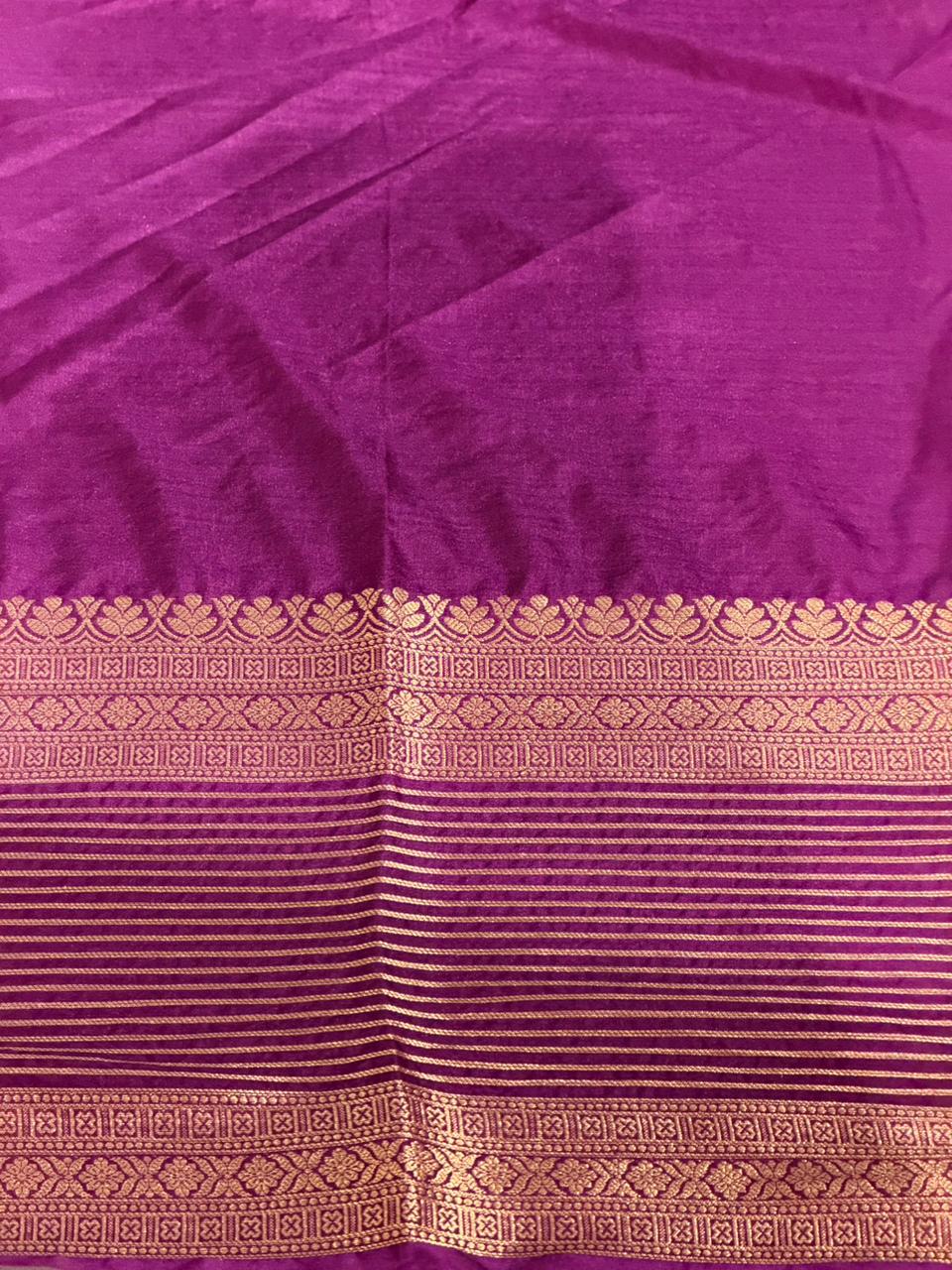 Orange and Magenta Crepe silk saree- GAL11A