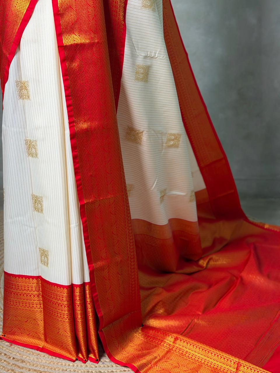 Sandal and Red Pink kanchipuram silk saree- PSSR332