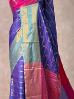 Blue banarasi silk saree- GAL14