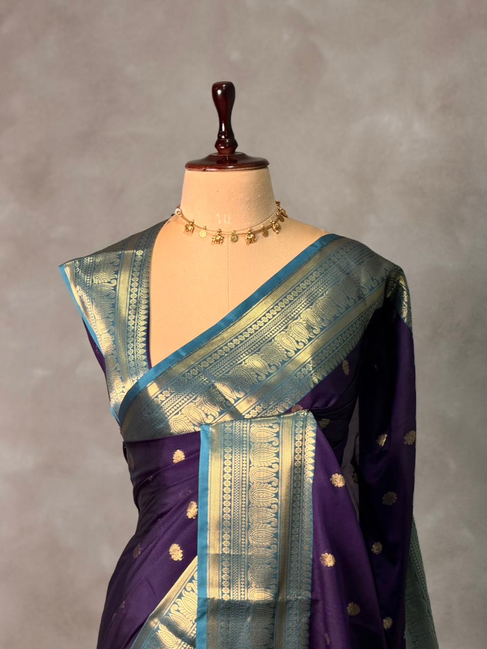 Deep Blue banarasi silk saree- GAL13