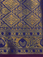 Bluish violet banarasi silk saree- GAL12A