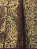 Brown banarasi silk saree- GAL12C