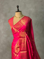 Rani pink banarasi silk saree- GAL12