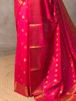 Rani pink banarasi silk saree- GAL12