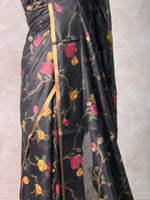 Black Jamdani Silk cotton saree- PBR4N1