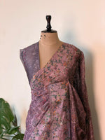 Deep Onion Pink mul chanderi saree- PBR26G