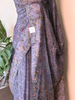 Deep lavender mul chanderi saree- PBR26F
