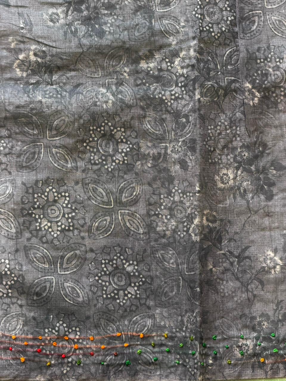 Deep lavender mul chanderi saree- PBR26F