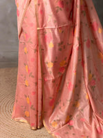 Peach Jamdani Silk cotton saree- PBR4N2
