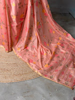 Peach Jamdani Silk cotton saree- PBR4N2