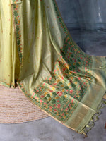 Green Jamdani Silk cotton saree- PBR4H1