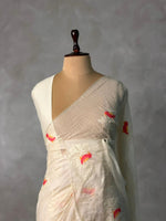 Off white Jamdani Silk cotton saree- PBR4N4