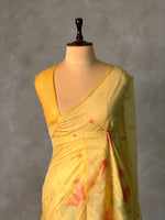 Yellow Jamdani Silk cotton saree- PBR4H2
