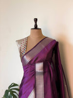 Purple semi tusser saree- PBR28